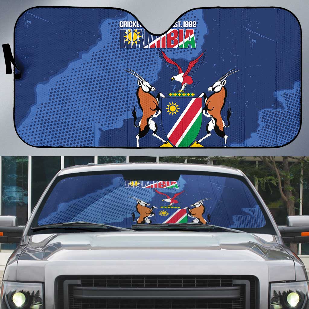 Custom Namibia Cricket Auto Sun Shade Go Eagles Est 1992 - Wonder Print Shop