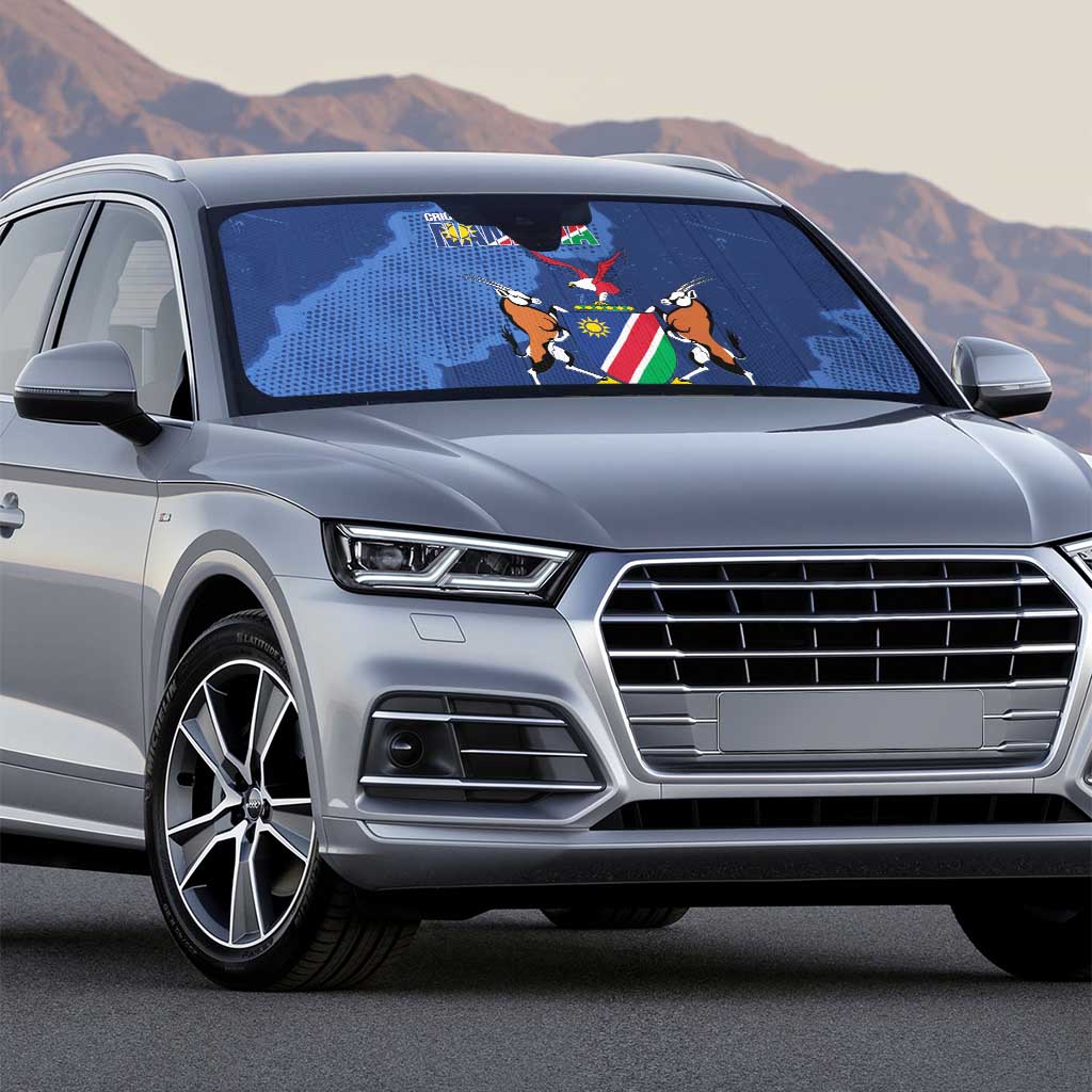 Custom Namibia Cricket Auto Sun Shade Go Eagles Est 1992 - Wonder Print Shop