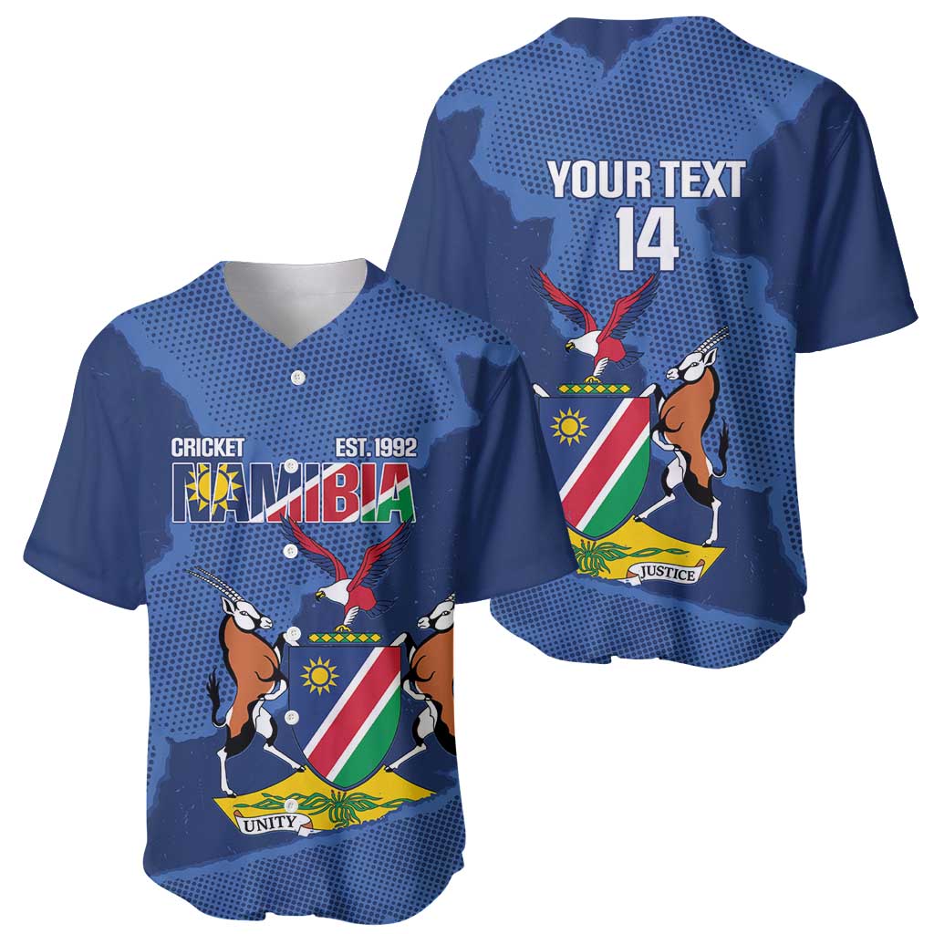 Custom Namibia Cricket Baseball Jersey Go Eagles Est 1992 - Wonder Print Shop