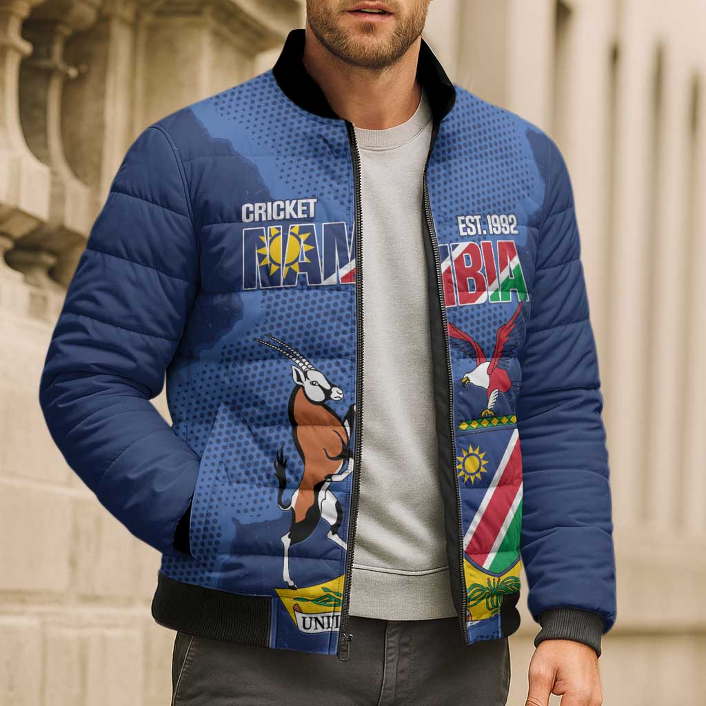 Custom Namibia Cricket Bomber Puffer Jacket Go Eagles Est 1992 - Wonder Print Shop