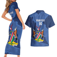 Custom Namibia Cricket Couples Matching Short Sleeve Bodycon Dress and Hawaiian Shirt Go Eagles Est 1992 - Wonder Print Shop