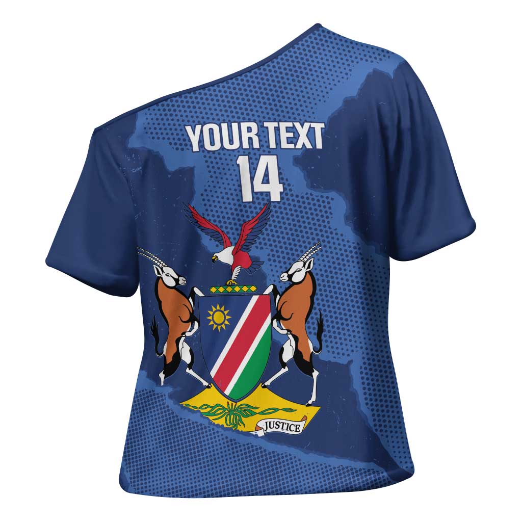 Custom Namibia Cricket Cross Shoulder Shirt Go Eagles Est 1992 - Wonder Print Shop