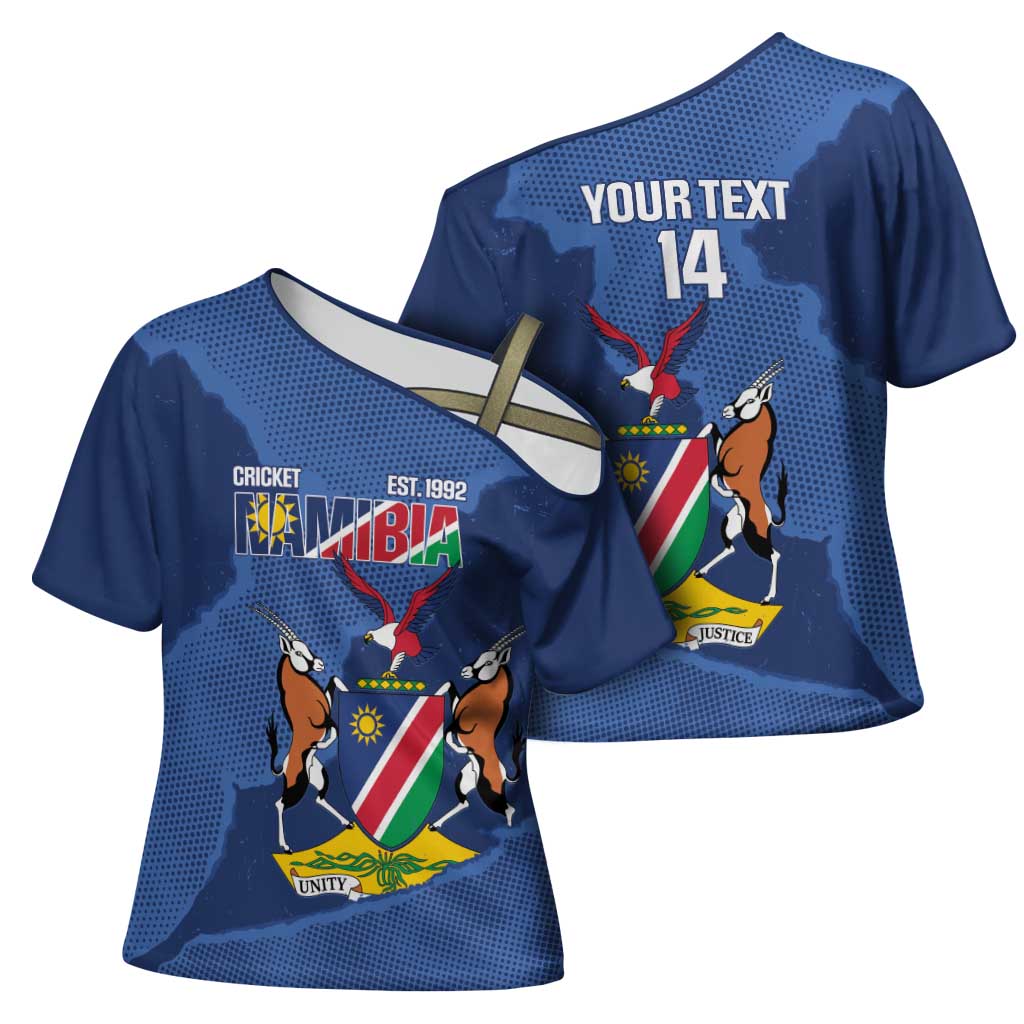 Custom Namibia Cricket Cross Shoulder Shirt Go Eagles Est 1992 - Wonder Print Shop