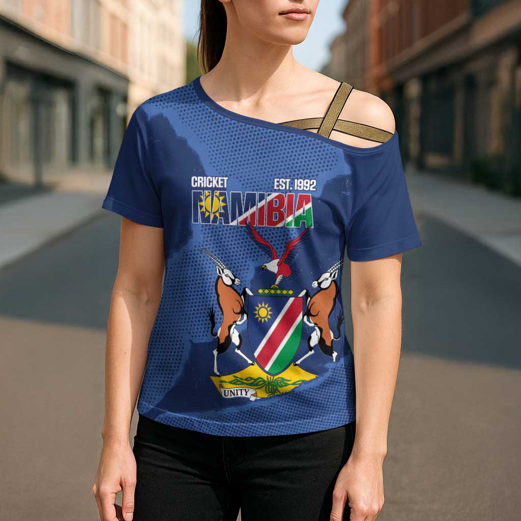 Custom Namibia Cricket Cross Shoulder Shirt Go Eagles Est 1992 - Wonder Print Shop