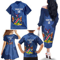 Custom Namibia Cricket Family Matching Off The Shoulder Long Sleeve Dress and Hawaiian Shirt Go Eagles Est 1992 - Wonder Print Shop