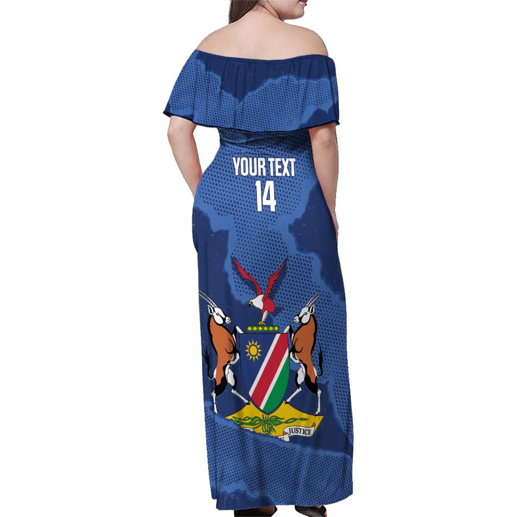 Custom Namibia Cricket Family Matching Off Shoulder Maxi Dress and Hawaiian Shirt Go Eagles Est 1992 - Wonder Print Shop