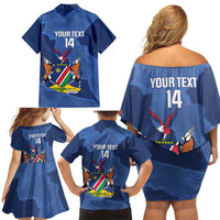 Custom Namibia Cricket Family Matching Off Shoulder Short Dress and Hawaiian Shirt Go Eagles Est 1992 - Wonder Print Shop