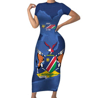 Custom Namibia Cricket Family Matching Short Sleeve Bodycon Dress and Hawaiian Shirt Go Eagles Est 1992 - Wonder Print Shop