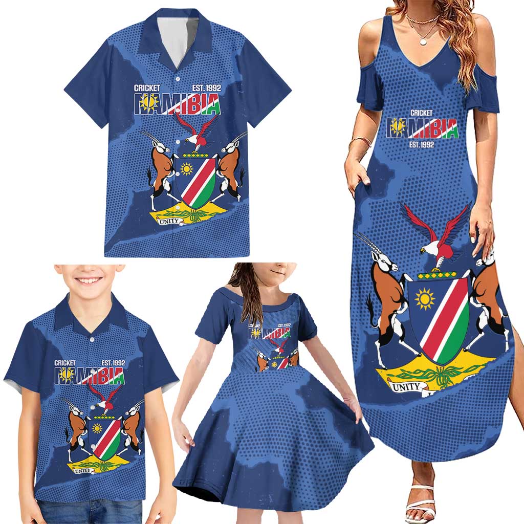 Custom Namibia Cricket Family Matching Summer Maxi Dress and Hawaiian Shirt Go Eagles Est 1992 - Wonder Print Shop