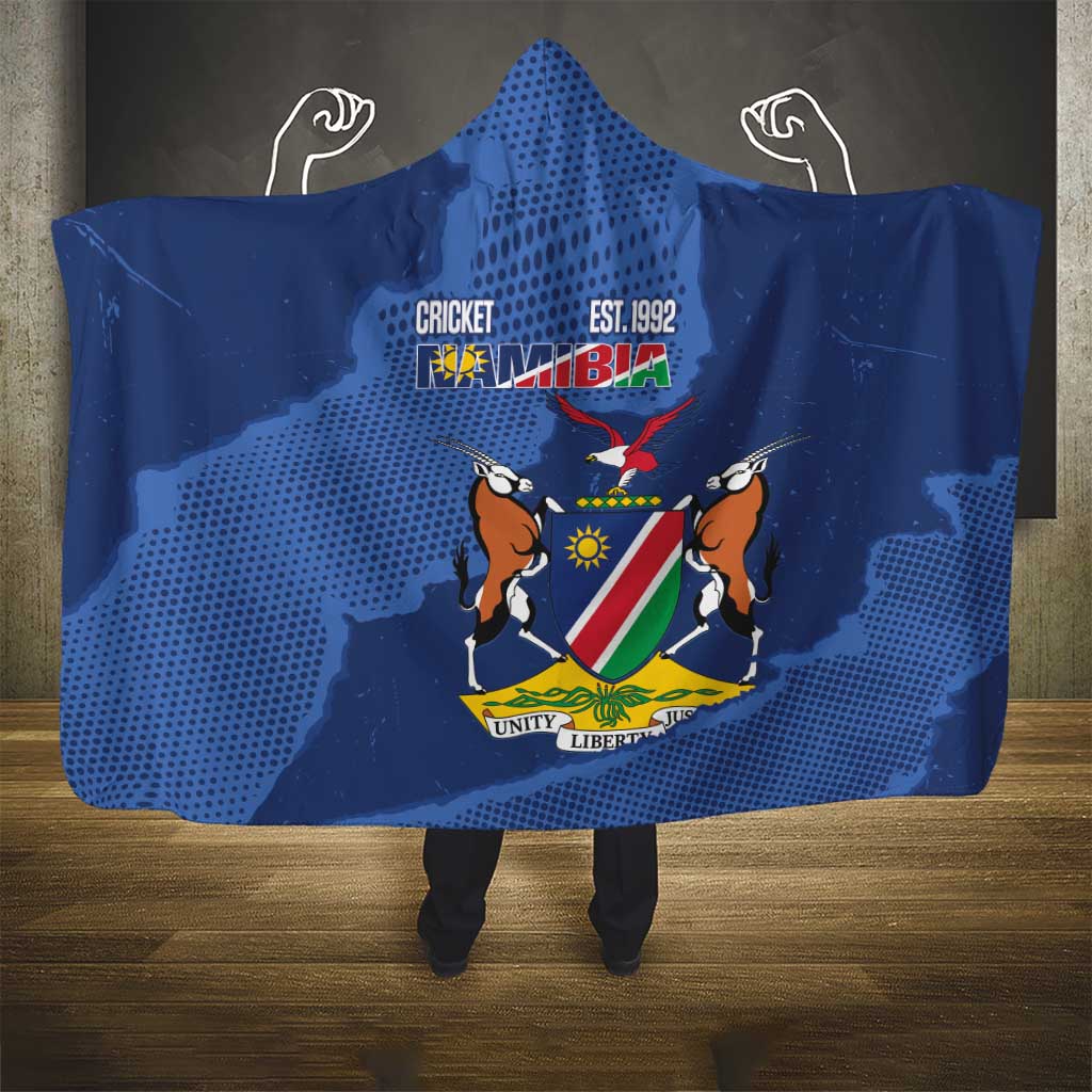 Custom Namibia Cricket Hooded Blanket Go Eagles Est 1992 - Wonder Print Shop