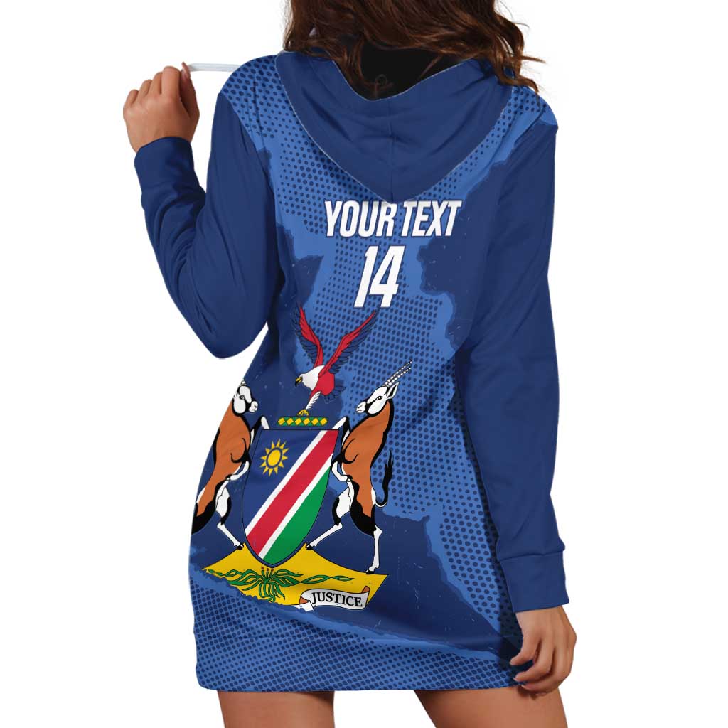 Custom Namibia Cricket Hoodie Dress Go Eagles Est 1992 - Wonder Print Shop