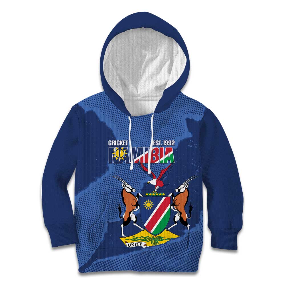 Custom Namibia Cricket Kid Hoodie Go Eagles Est 1992 - Wonder Print Shop