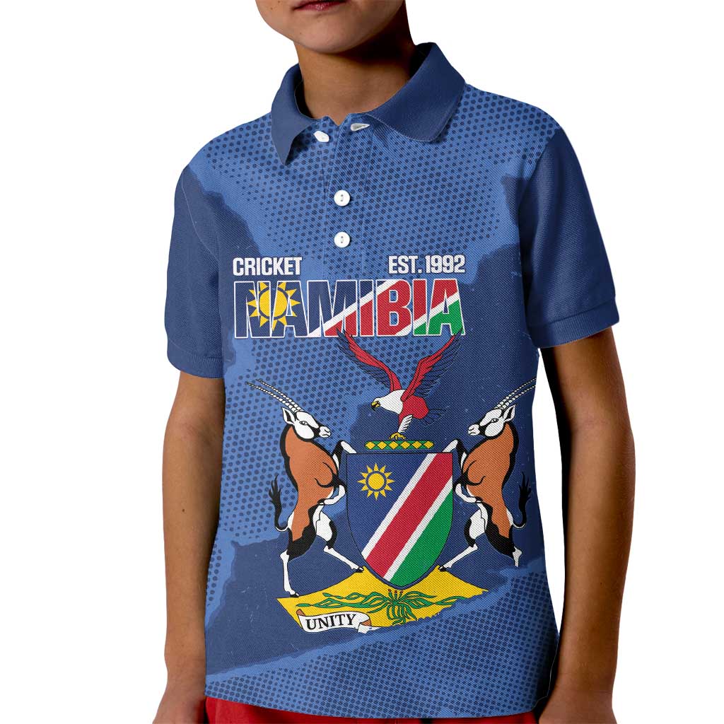 Custom Namibia Cricket Kid Polo Shirt Go Eagles Est 1992 - Wonder Print Shop