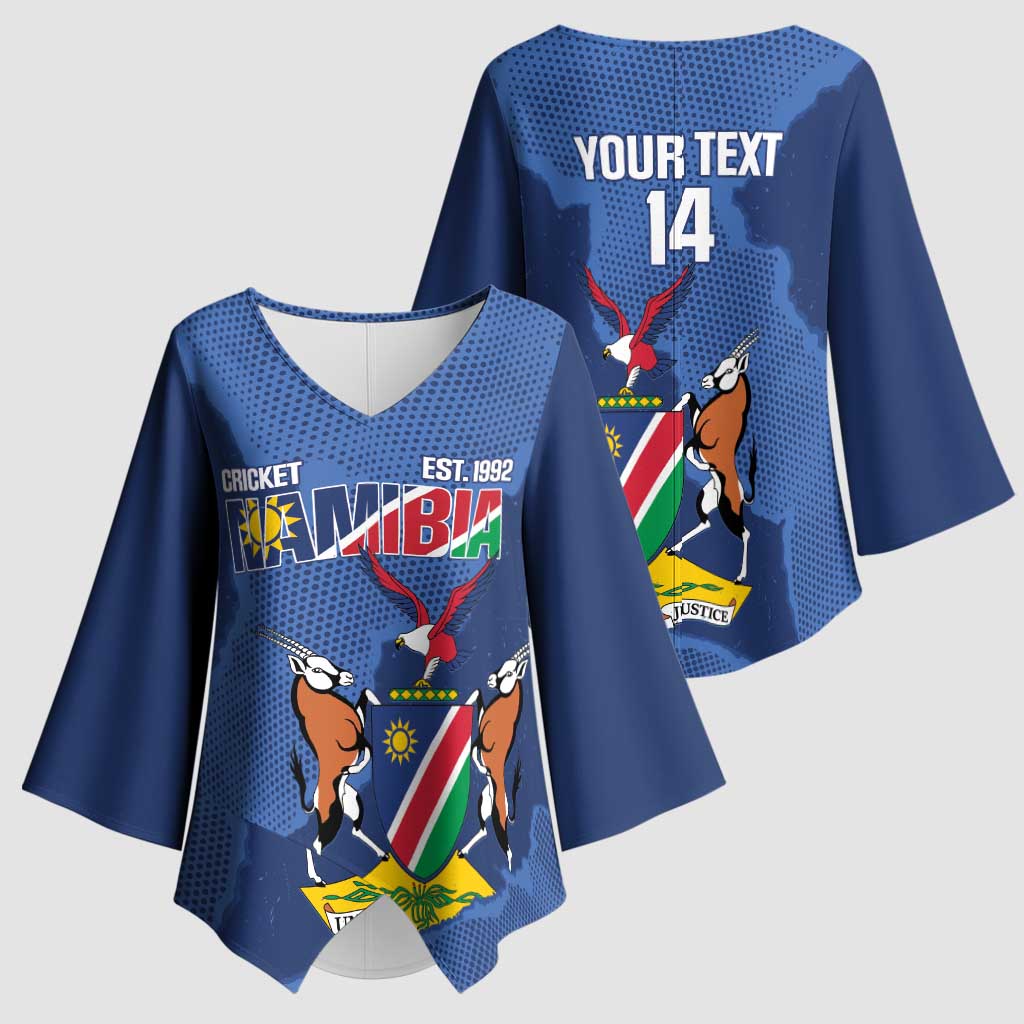Custom Namibia Cricket Kimono Sleeve Blouse Go Eagles Est 1992 - Wonder Print Shop