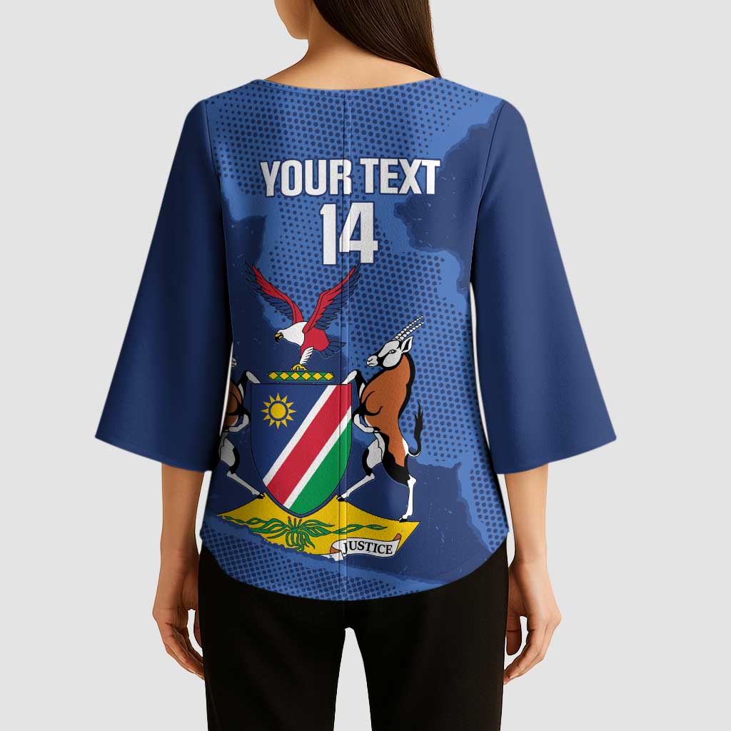 Custom Namibia Cricket Kimono Sleeve Blouse Go Eagles Est 1992 - Wonder Print Shop