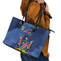 Custom Namibia Cricket Leather Tote Bag Go Eagles Est 1992 - Wonder Print Shop