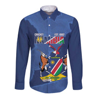 Custom Namibia Cricket Long Sleeve Button Shirt Go Eagles Est 1992 - Wonder Print Shop