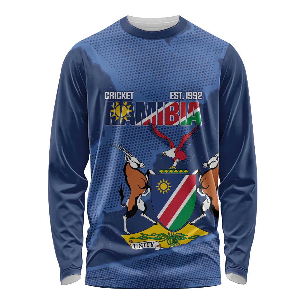 Custom Namibia Cricket Long Sleeve Shirt Go Eagles Est 1992 - Wonder Print Shop