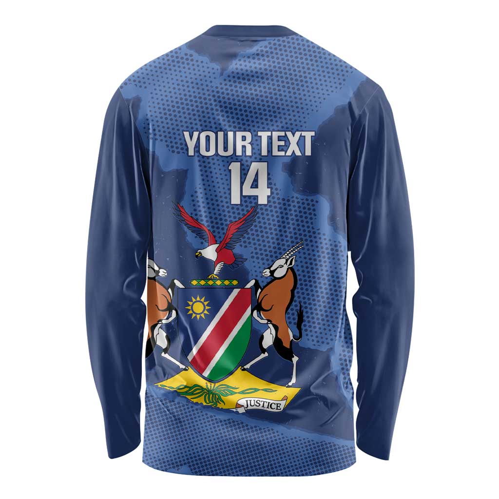 Custom Namibia Cricket Long Sleeve Shirt Go Eagles Est 1992 - Wonder Print Shop