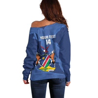 Custom Namibia Cricket Off Shoulder Sweater Go Eagles Est 1992 - Wonder Print Shop