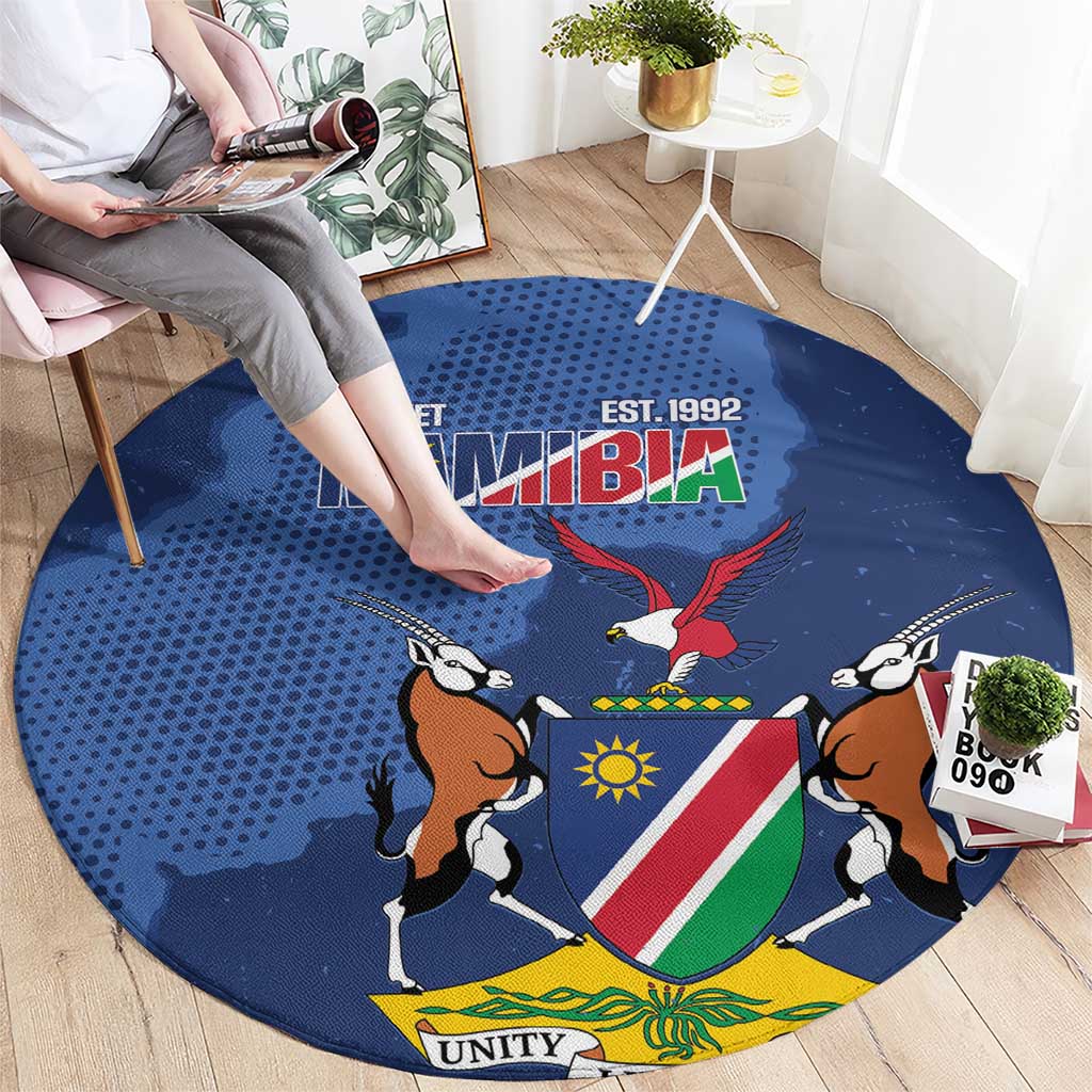 Custom Namibia Cricket Round Carpet Go Eagles Est 1992 - Wonder Print Shop