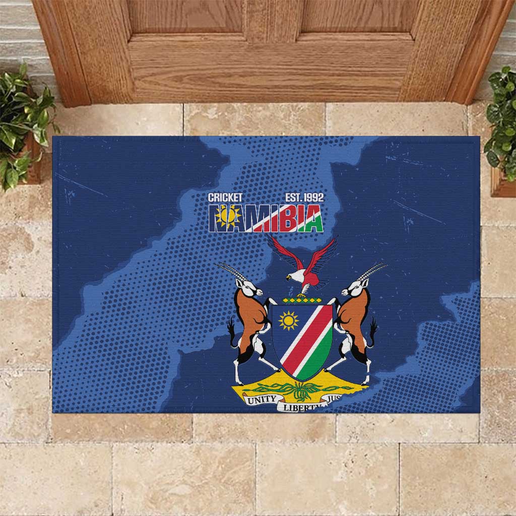 Custom Namibia Cricket Rubber Doormat Go Eagles Est 1992 - Wonder Print Shop