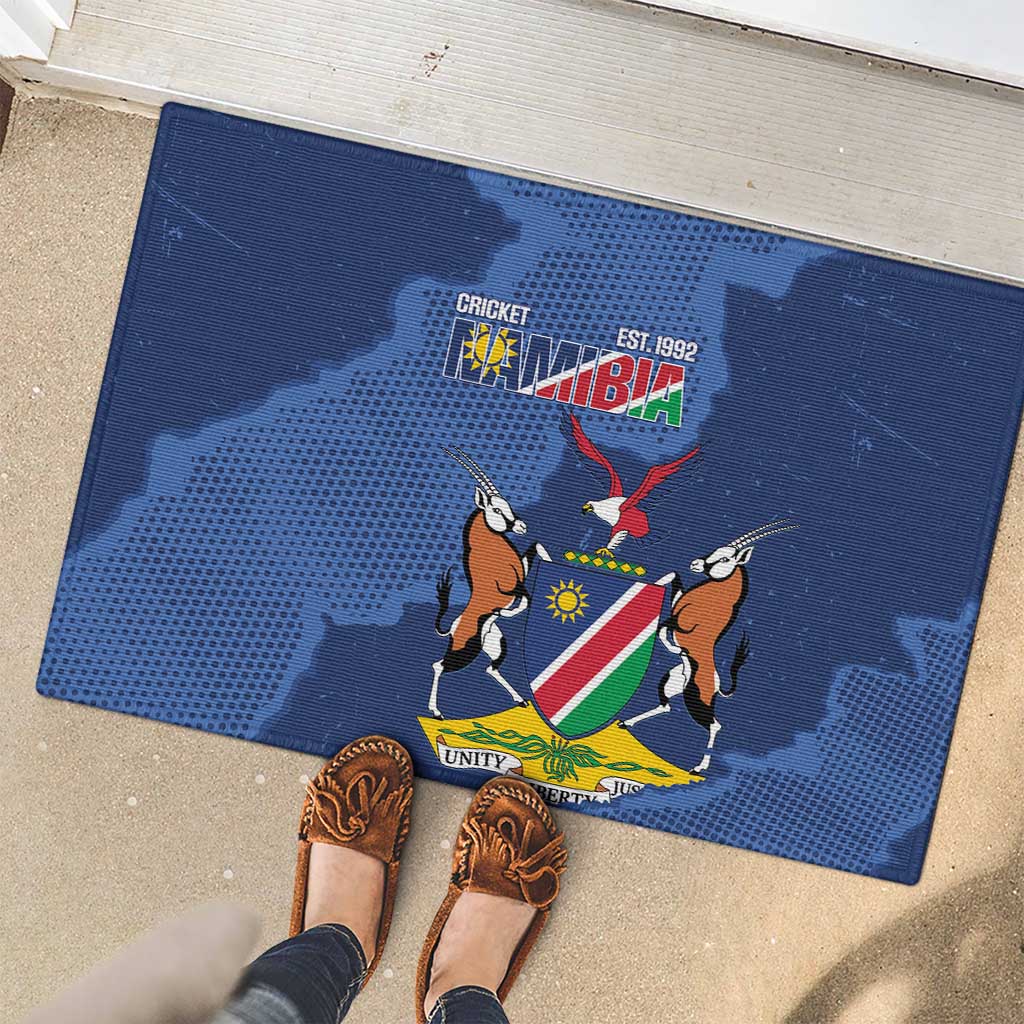 Custom Namibia Cricket Rubber Doormat Go Eagles Est 1992 - Wonder Print Shop