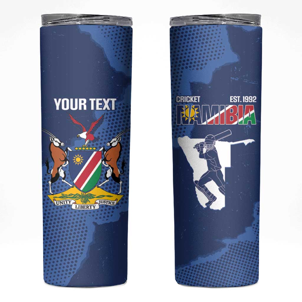 Custom Namibia Cricket Skinny Tumbler Go Eagles Est 1992 - Wonder Print Shop
