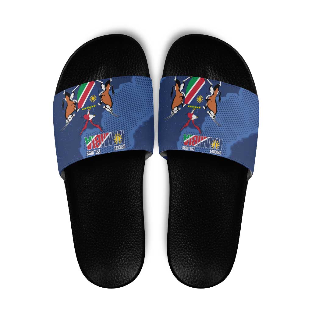 Custom Namibia Cricket Slide Sandals Go Eagles Est 1992 - Wonder Print Shop