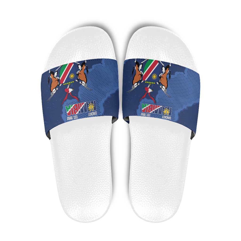 Custom Namibia Cricket Slide Sandals Go Eagles Est 1992 - Wonder Print Shop