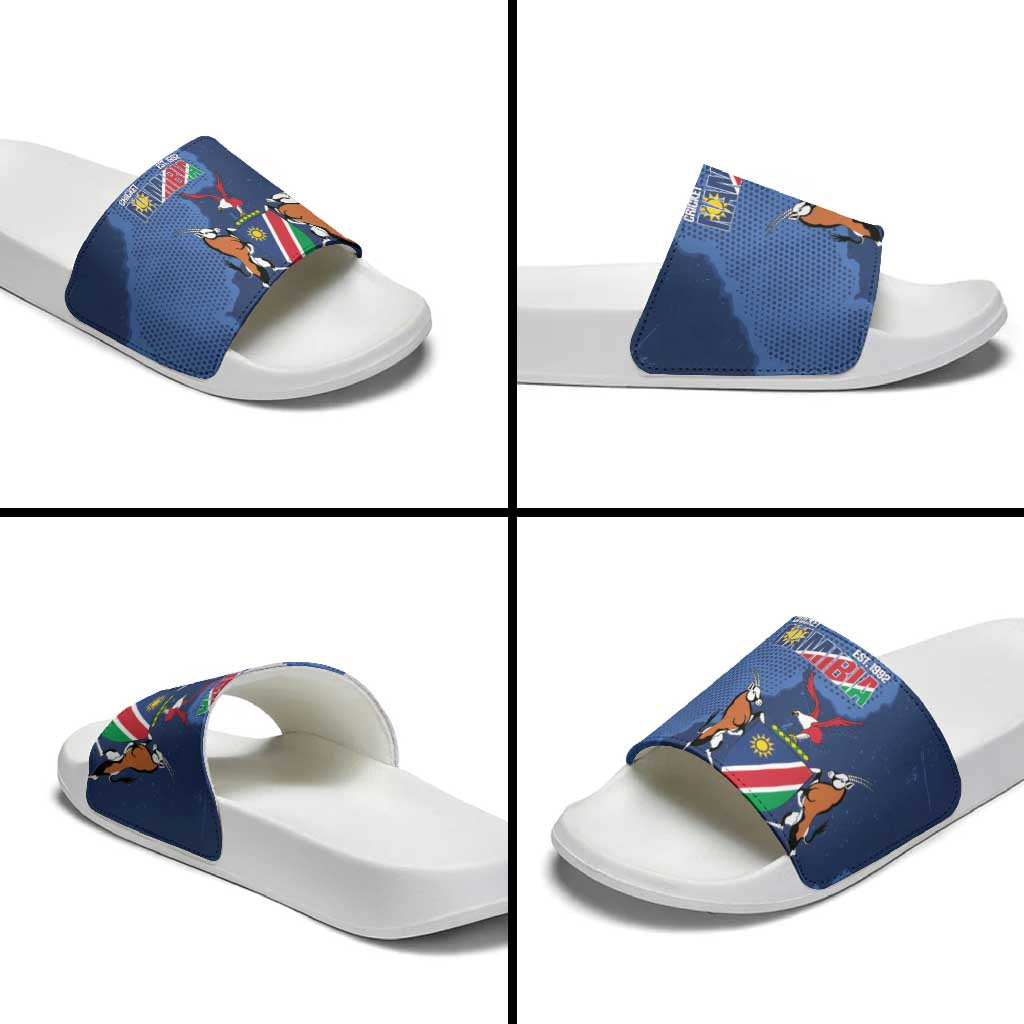 Custom Namibia Cricket Slide Sandals Go Eagles Est 1992 - Wonder Print Shop