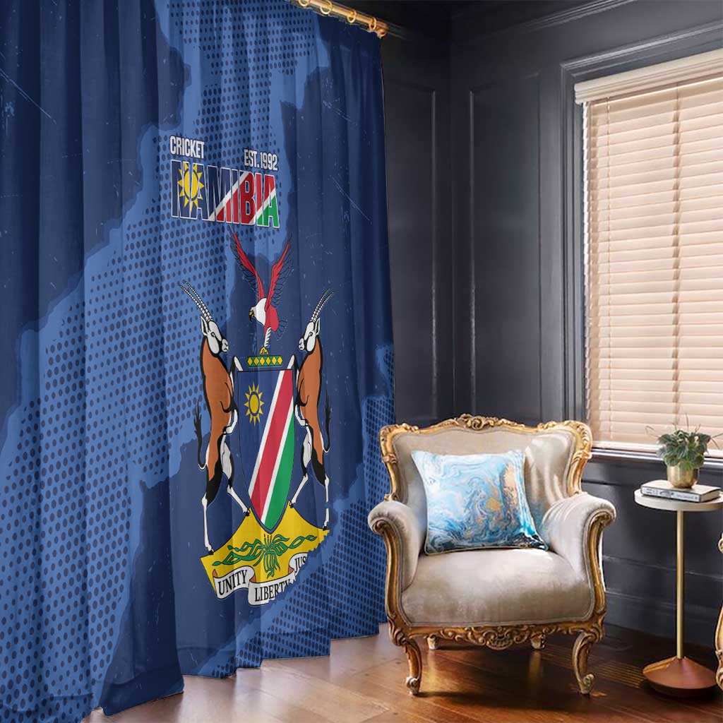 Custom Namibia Cricket Window Curtain Go Eagles Est 1992 - Wonder Print Shop