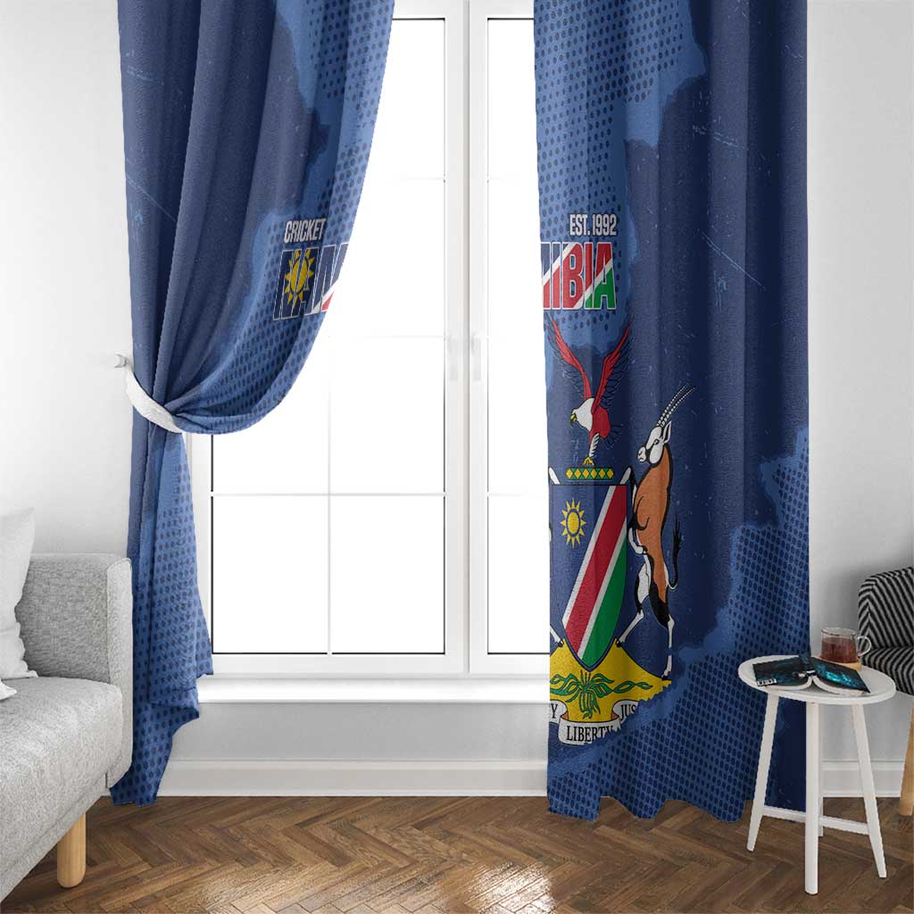 Custom Namibia Cricket Window Curtain Go Eagles Est 1992 - Wonder Print Shop