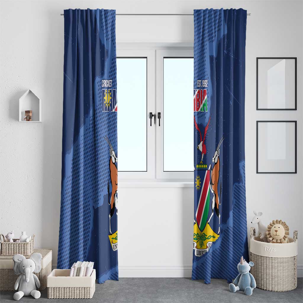 Custom Namibia Cricket Window Curtain Go Eagles Est 1992 - Wonder Print Shop
