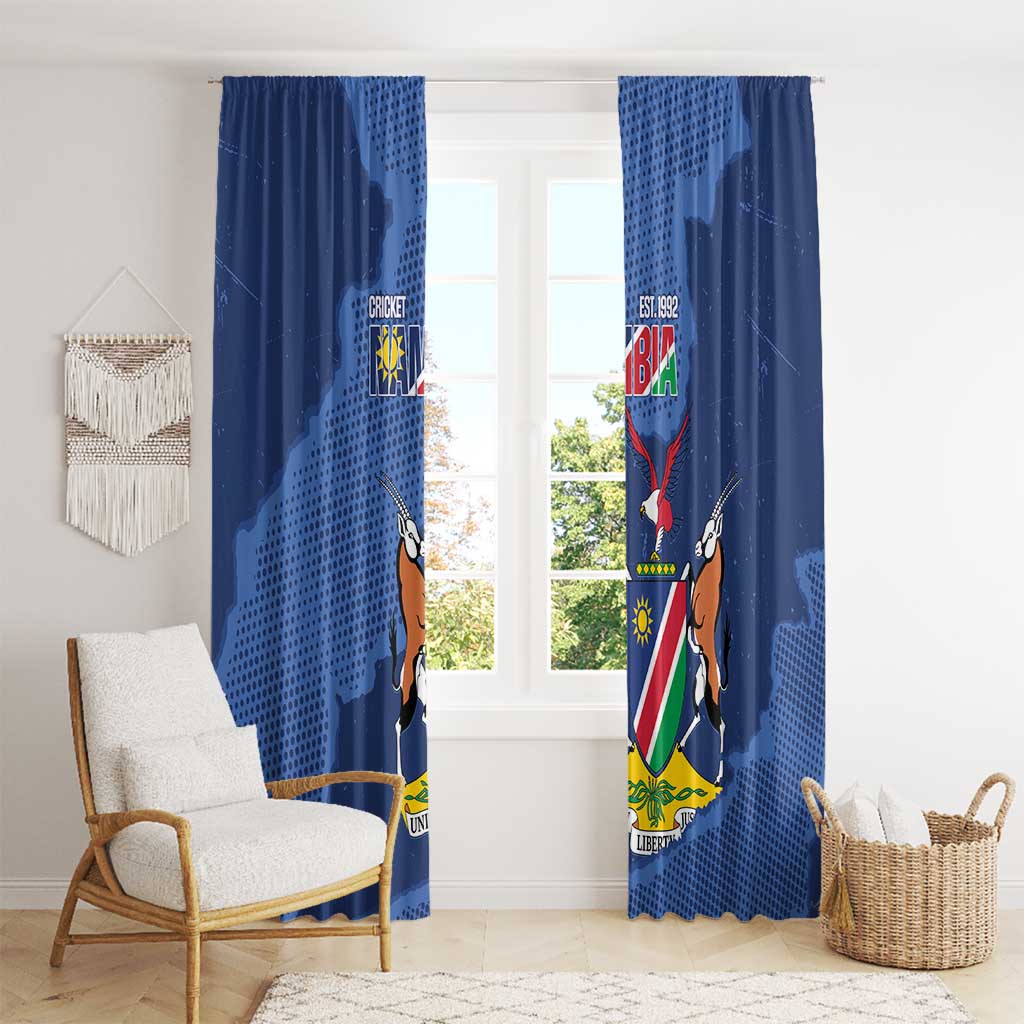 Custom Namibia Cricket Window Curtain Go Eagles Est 1992 - Wonder Print Shop