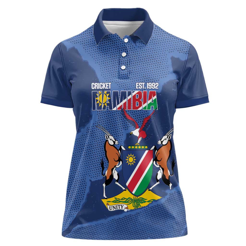 Custom Namibia Cricket Women Polo Shirt Go Eagles Est 1992 - Wonder Print Shop
