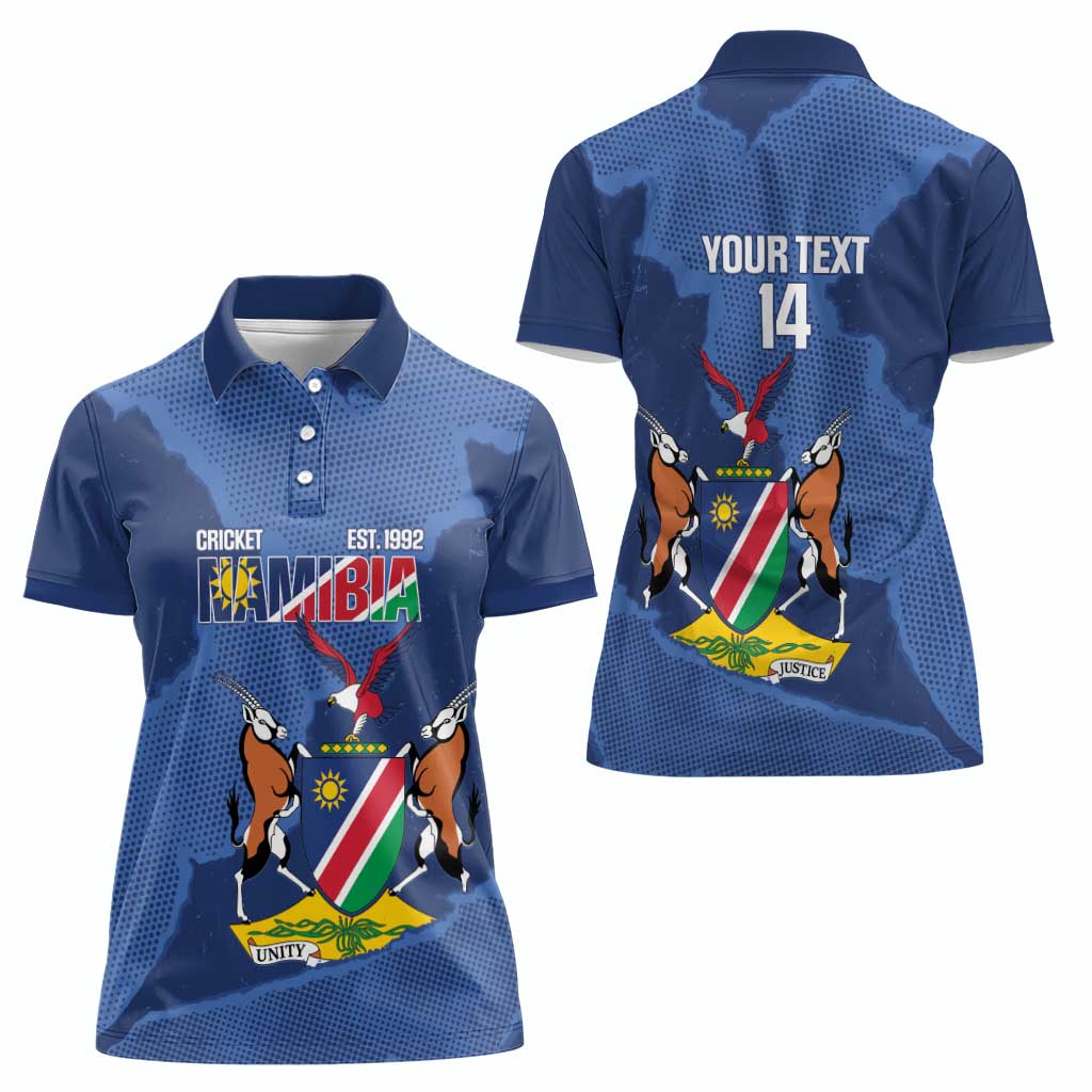 Custom Namibia Cricket Women Polo Shirt Go Eagles Est 1992 - Wonder Print Shop