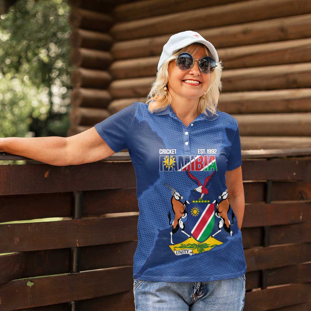 Custom Namibia Cricket Women Polo Shirt Go Eagles Est 1992 - Wonder Print Shop