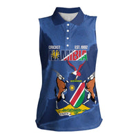 Custom Namibia Cricket Women Sleeveless Polo Shirt Go Eagles Est 1992 - Wonder Print Shop