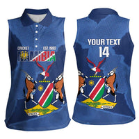Custom Namibia Cricket Women Sleeveless Polo Shirt Go Eagles Est 1992 - Wonder Print Shop