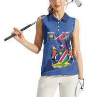 Custom Namibia Cricket Women Sleeveless Polo Shirt Go Eagles Est 1992 - Wonder Print Shop
