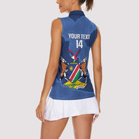 Custom Namibia Cricket Women Sleeveless Polo Shirt Go Eagles Est 1992 - Wonder Print Shop