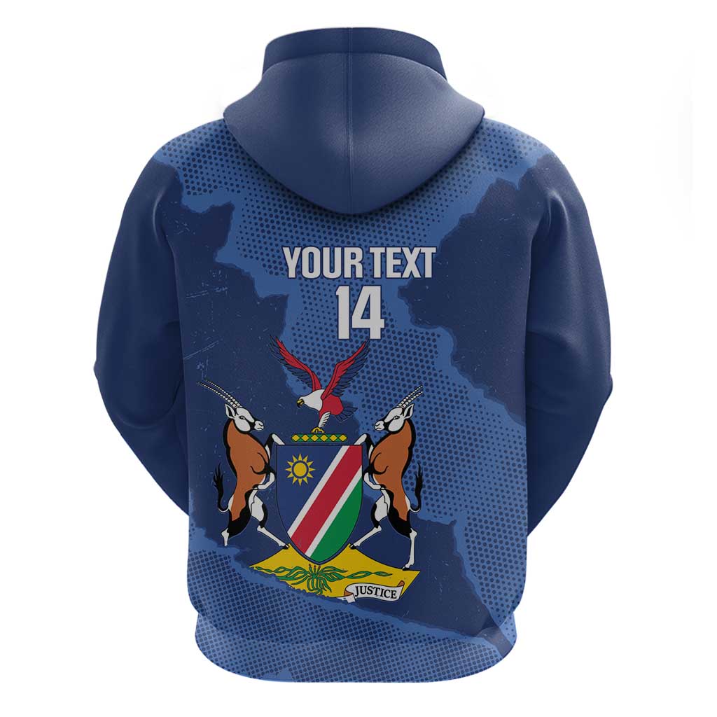 Custom Namibia Cricket Zip Hoodie Go Eagles Est 1992 - Wonder Print Shop