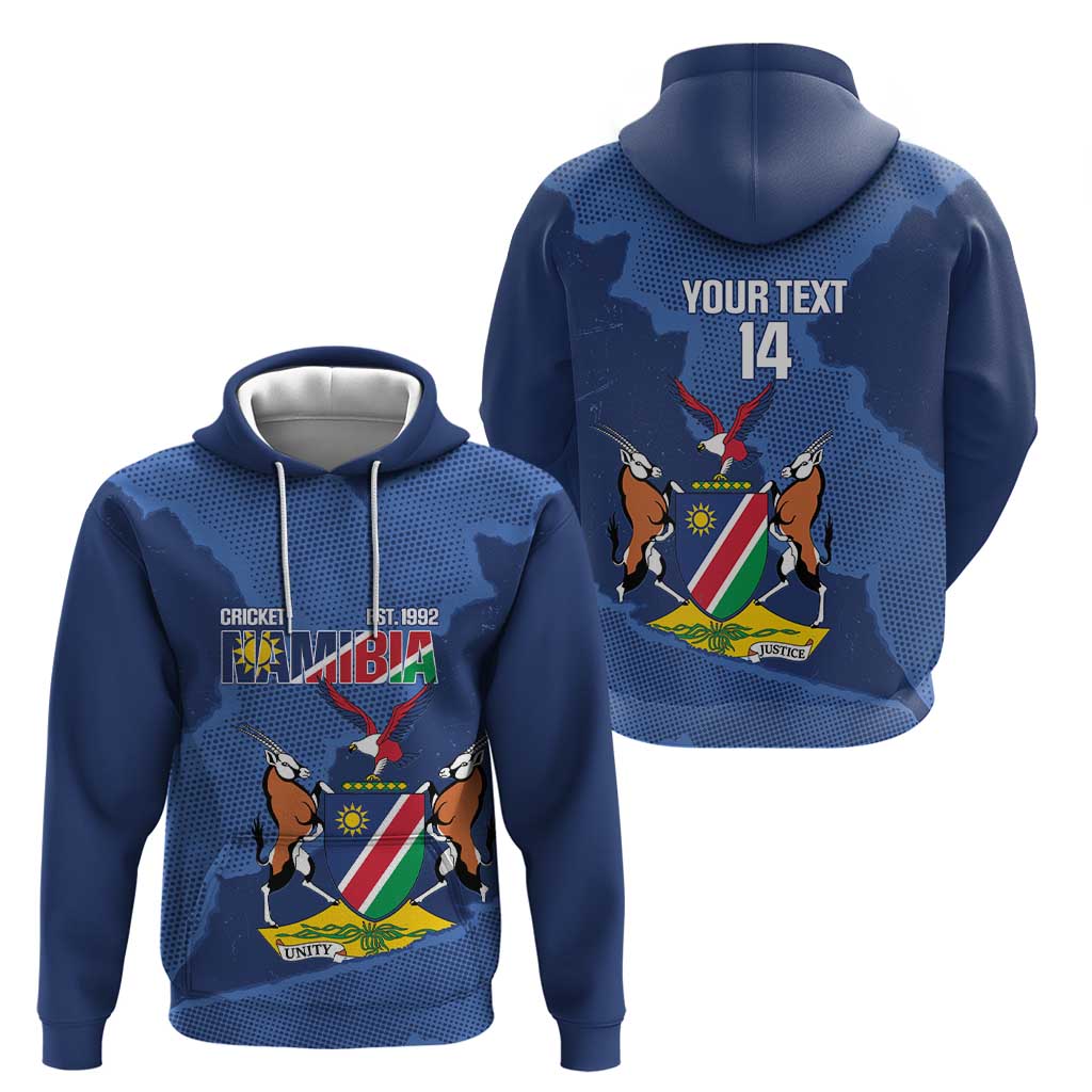 Custom Namibia Cricket Zip Hoodie Go Eagles Est 1992 - Wonder Print Shop