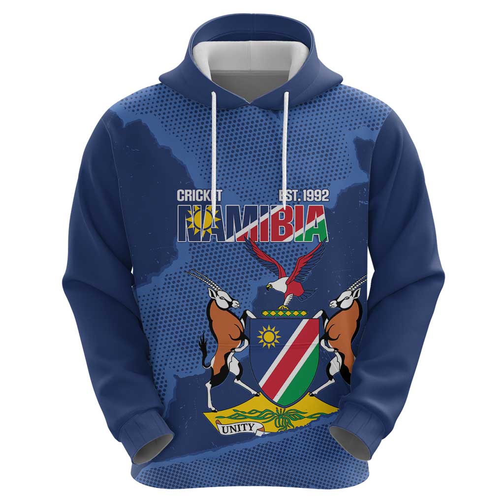 Custom Namibia Cricket Zip Hoodie Go Eagles Est 1992 - Wonder Print Shop