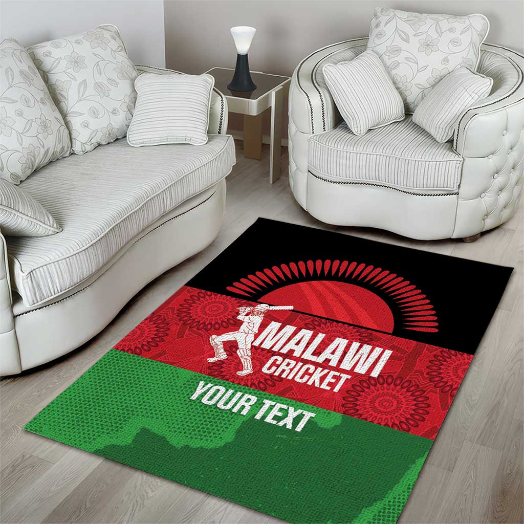 Custom Malawi Cricket Area Rug Go Champions Flag Style - Wonder Print Shop
