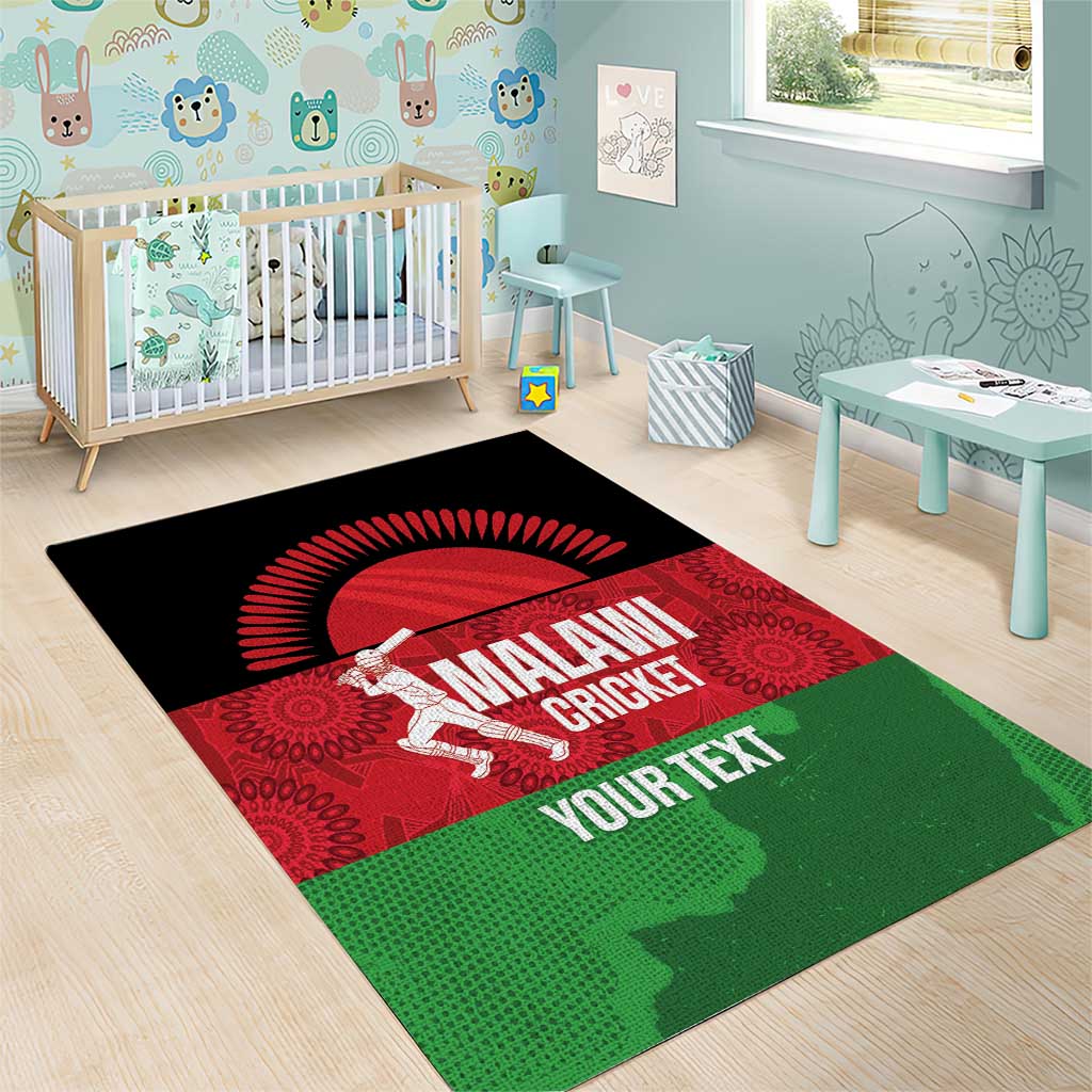 Custom Malawi Cricket Area Rug Go Champions Flag Style - Wonder Print Shop