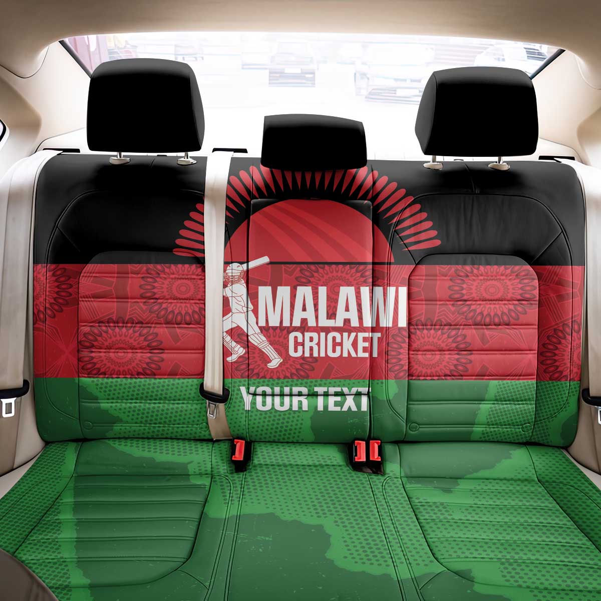 Custom Malawi Cricket Back Car Seat Cover Go Champions Flag Style - Wonder Print Shop
