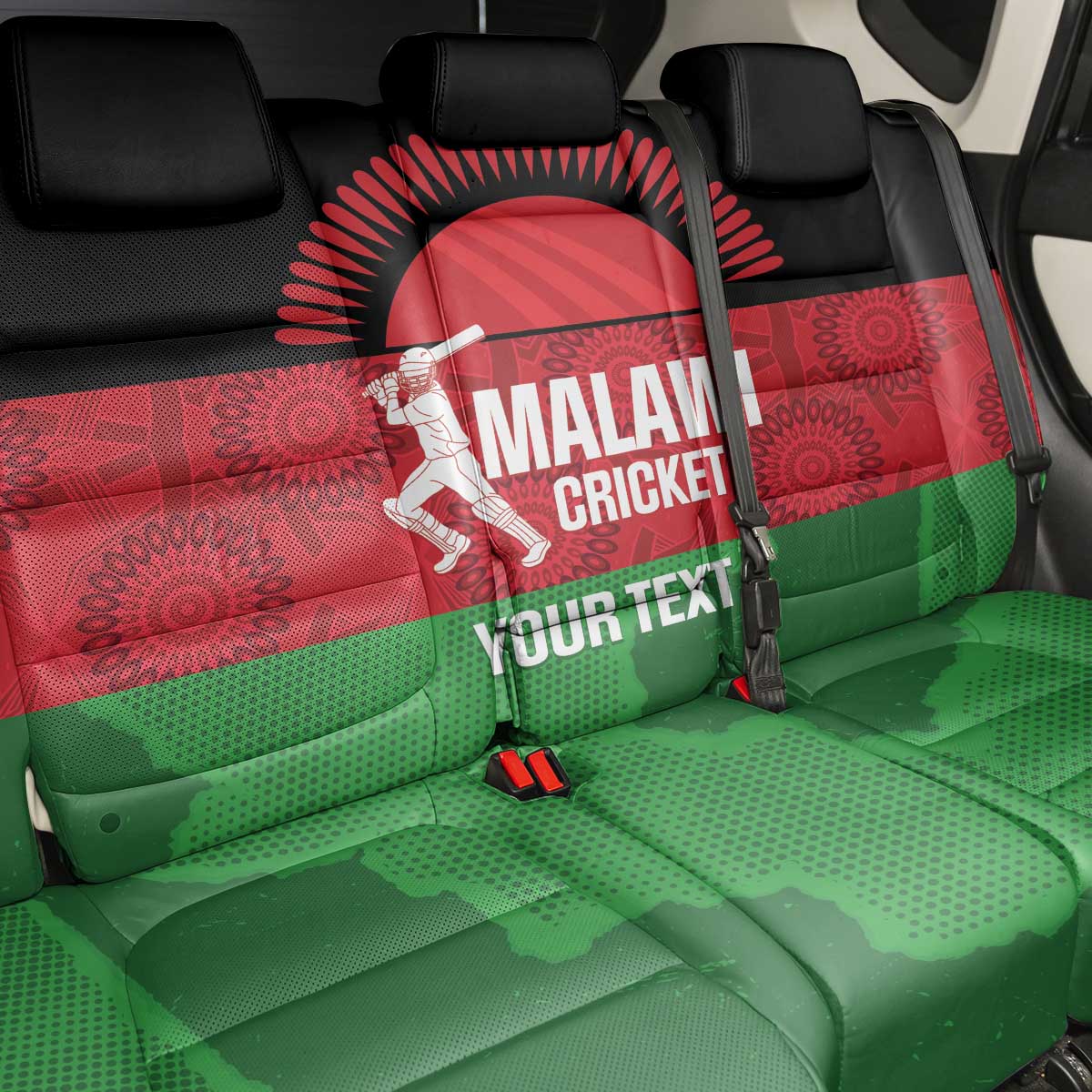 Custom Malawi Cricket Back Car Seat Cover Go Champions Flag Style - Wonder Print Shop