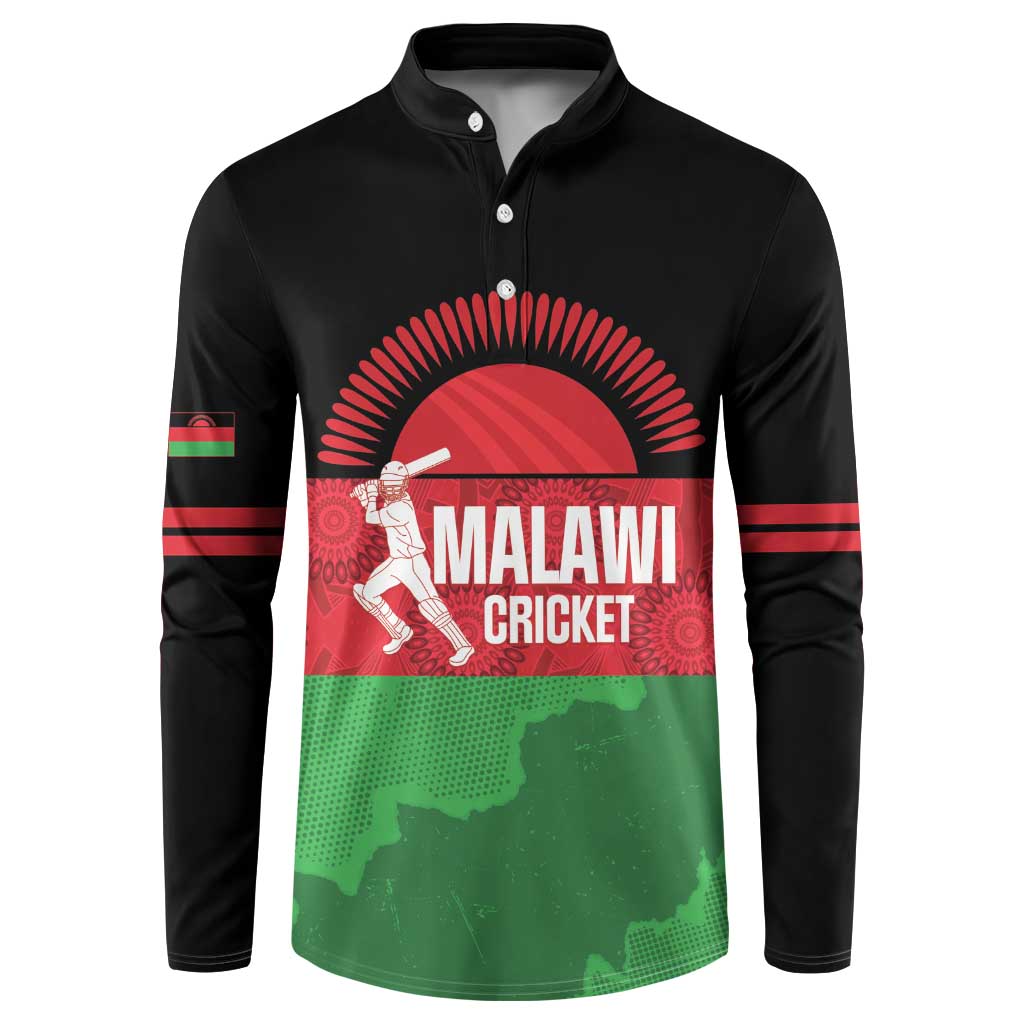 Custom Malawi Cricket Button Sweatshirt Go Champions Flag Style - Wonder Print Shop